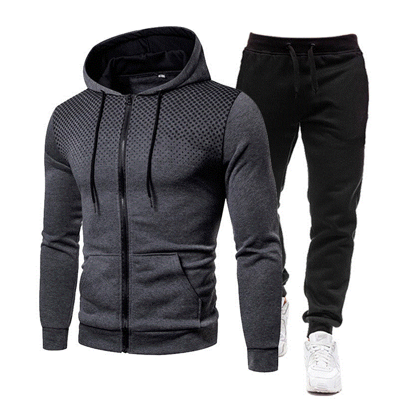 2021 High quality Men Casual Sets Spring Autumn Jogger Tracksuit Zipper Hoodies Pants Sets Men's Sportswear Suits