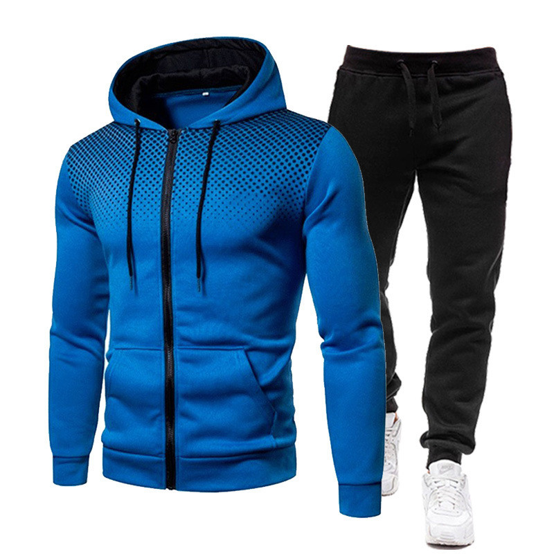 2021 High quality Men Casual Sets Spring Autumn Jogger Tracksuit Zipper Hoodies Pants Sets Men's Sportswear Suits
