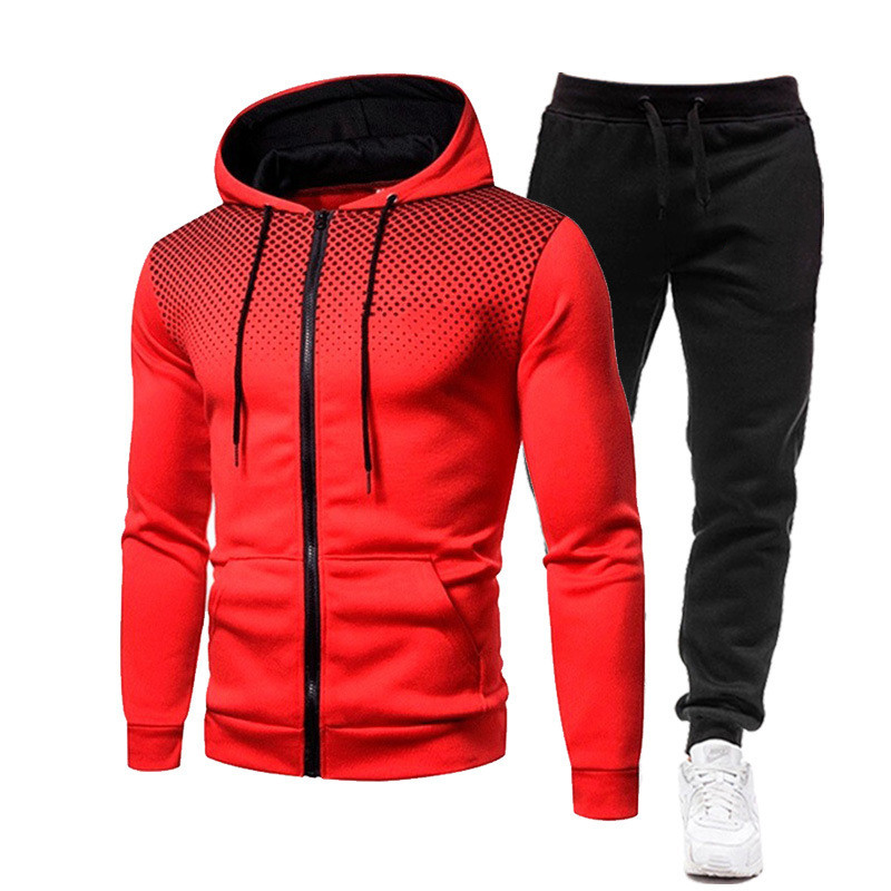 2021 High quality Men Casual Sets Spring Autumn Jogger Tracksuit Zipper Hoodies Pants Sets Men's Sportswear Suits