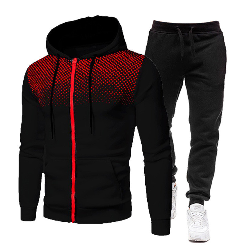 2021 High quality Men Casual Sets Spring Autumn Jogger Tracksuit Zipper Hoodies Pants Sets Men's Sportswear Suits