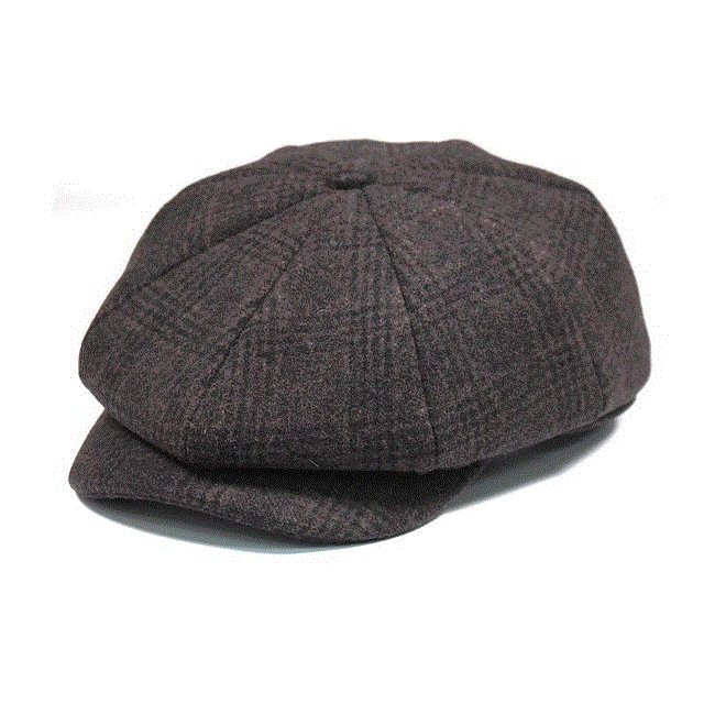 2021 High quality Tweed Plaid Cap Wool Men Hat British Style Flat Cap Woolen Octagonal Cap Autumn Winter Male Beret