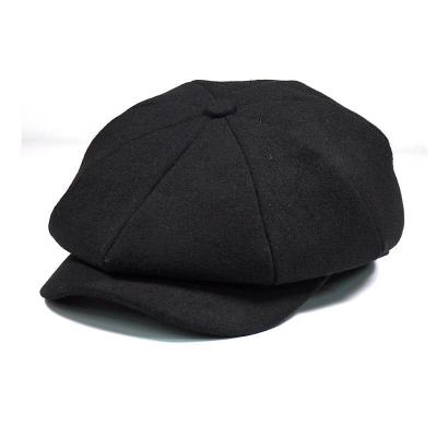 2021 High quality Tweed Plaid Cap Wool Men Hat British Style Flat Cap Woolen Octagonal Cap Autumn Winter Male Beret