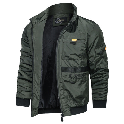 2021 High quality Fashion Autumn Jacket Men Stand Collar Leisure Autumn Mens Jacket Business Casual Zipper Jacket Coat