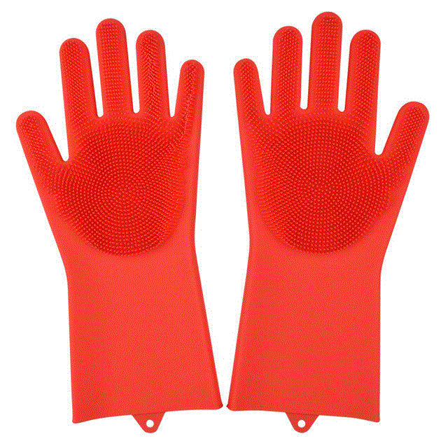 2021 High quality Silicone Magic Dishwashing Gloves Scrubber Reusable Rubber Gloves Home Kitchen Bathroom Car Washing