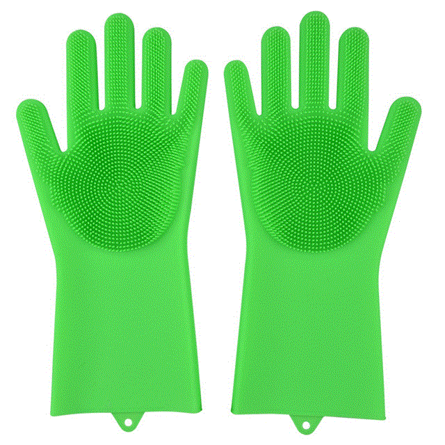 2021 High quality Silicone Magic Dishwashing Gloves Scrubber Reusable Rubber Gloves Home Kitchen Bathroom Car Washing