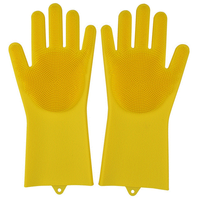 2021 High quality Silicone Magic Dishwashing Gloves Scrubber Reusable Rubber Gloves Home Kitchen Bathroom Car Washing
