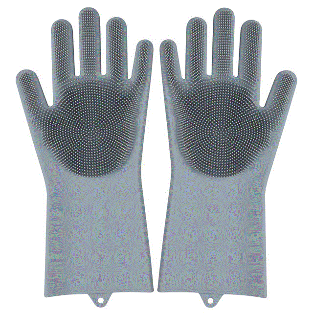 2021 High quality Silicone Magic Dishwashing Gloves Scrubber Reusable Rubber Gloves Home Kitchen Bathroom Car Washing