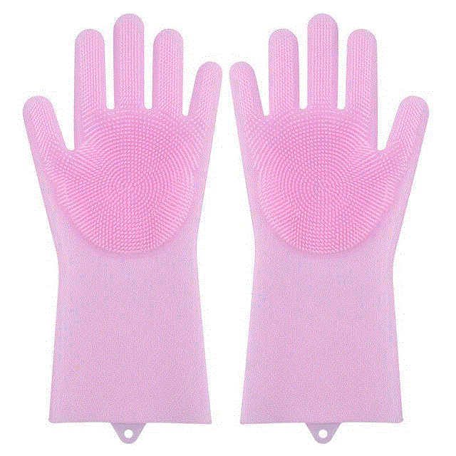 2021 High quality Silicone Magic Dishwashing Gloves Scrubber Reusable Rubber Gloves Home Kitchen Bathroom Car Washing
