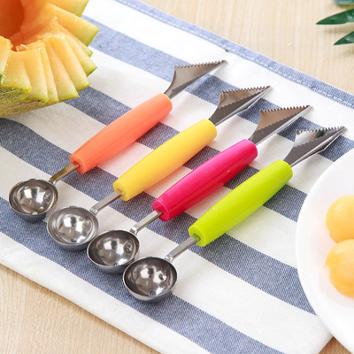 2021 High quality Watermelon Fruit Tools Digging Ball Spoon Carving Knife Platter Fruit Cutter Kitchen Accessories