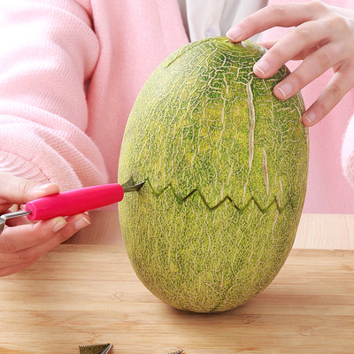 2021 High quality Watermelon Fruit Tools Digging Ball Spoon Carving Knife Platter Fruit Cutter Kitchen Accessories