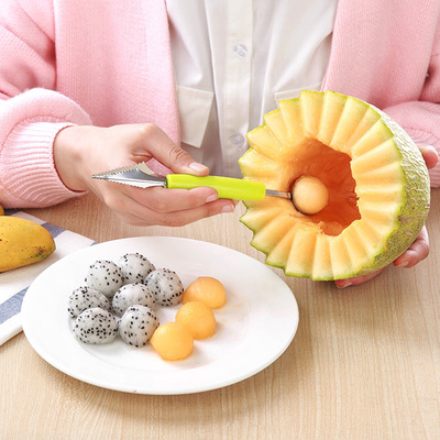 2021 High quality Watermelon Fruit Tools Digging Ball Spoon Carving Knife Platter Fruit Cutter Kitchen Accessories