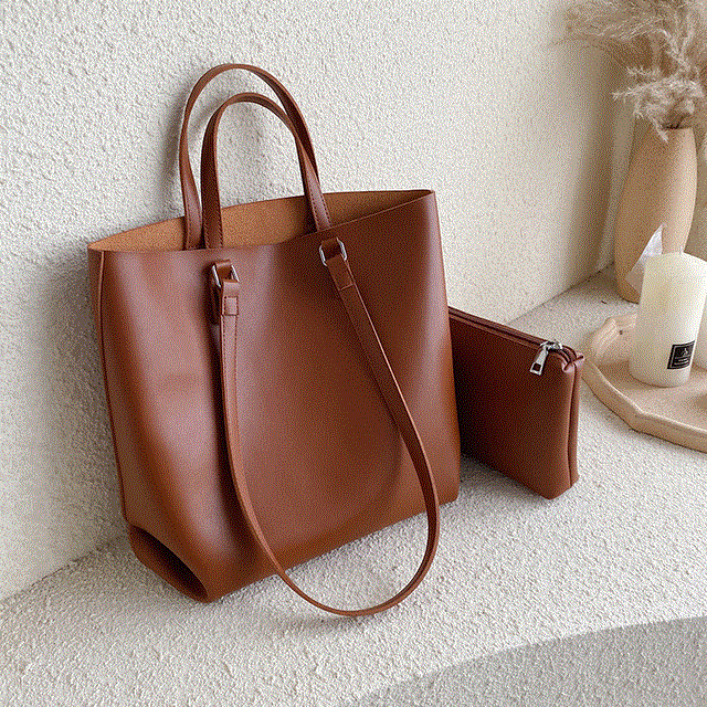 2021 High quality Women Large Capacity PU Leather Tote Bags  Luxury Handbags Lady Travel Crossbody Shoulder Bag Simple