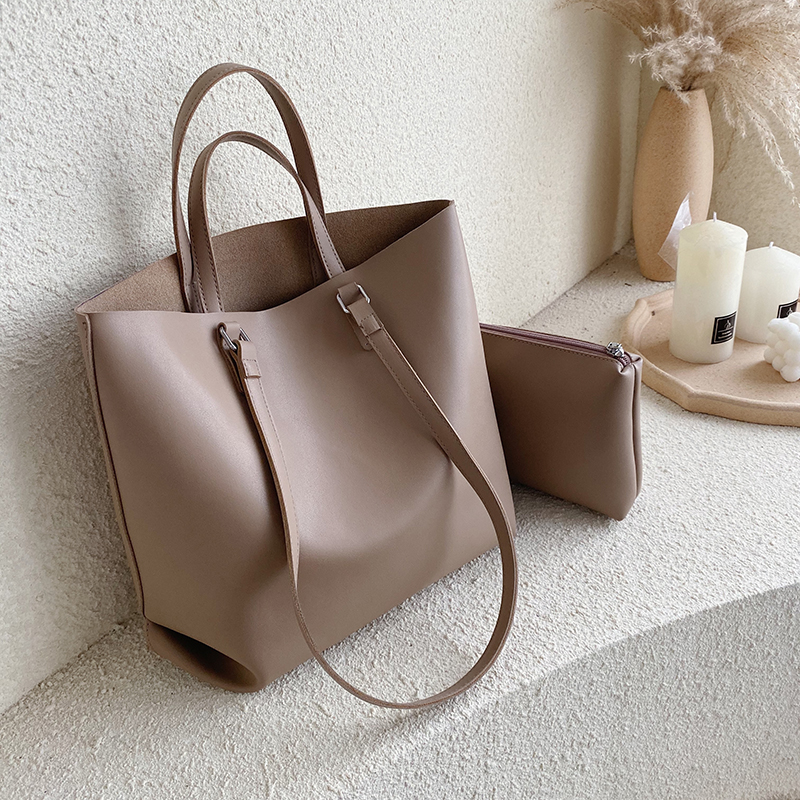 2021 High quality Women Large Capacity PU Leather Tote Bags  Luxury Handbags Lady Travel Crossbody Shoulder Bag Simple