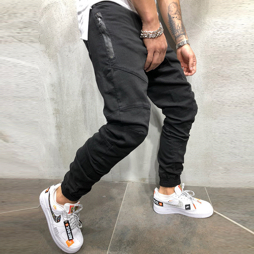 2021 High quality Men Pencil Pant Jogger Sweatpants Hip Hop Slim Trousers Autumn Winter Male Casual Fashion Streetwear