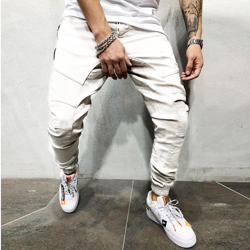 2021 High quality Men Pencil Pant Jogger Sweatpants Hip Hop Slim Trousers Autumn Winter Male Casual Fashion Streetwear