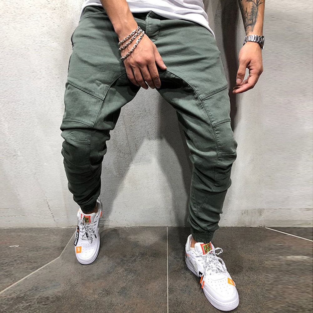 2021 High quality Men Pencil Pant Jogger Sweatpants Hip Hop Slim Trousers Autumn Winter Male Casual Fashion Streetwear