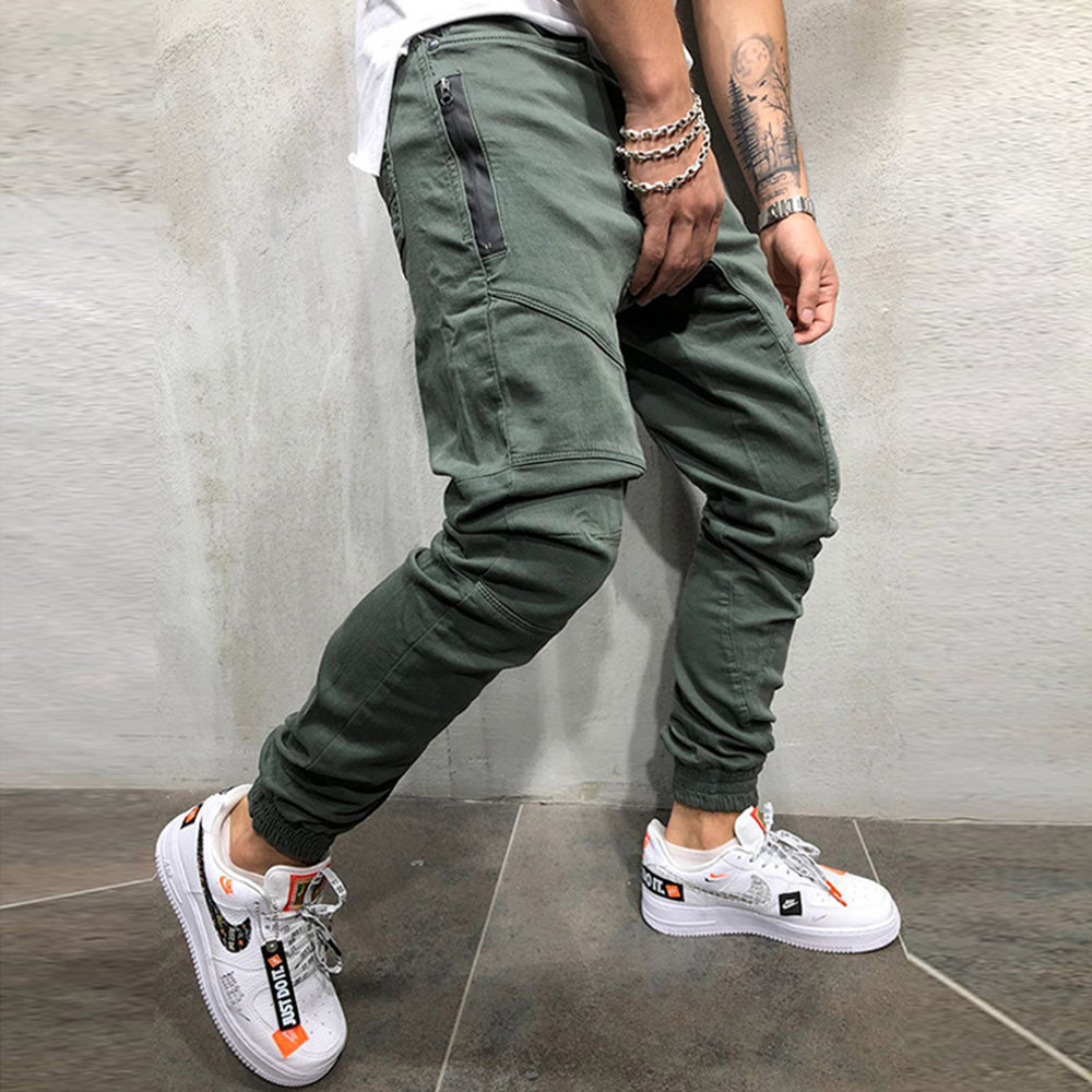 2021 High quality Men Pencil Pant Jogger Sweatpants Hip Hop Slim Trousers Autumn Winter Male Casual Fashion Streetwear