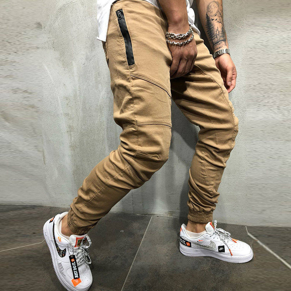 2021 High quality Men Pencil Pant Jogger Sweatpants Hip Hop Slim Trousers Autumn Winter Male Casual Fashion Streetwear
