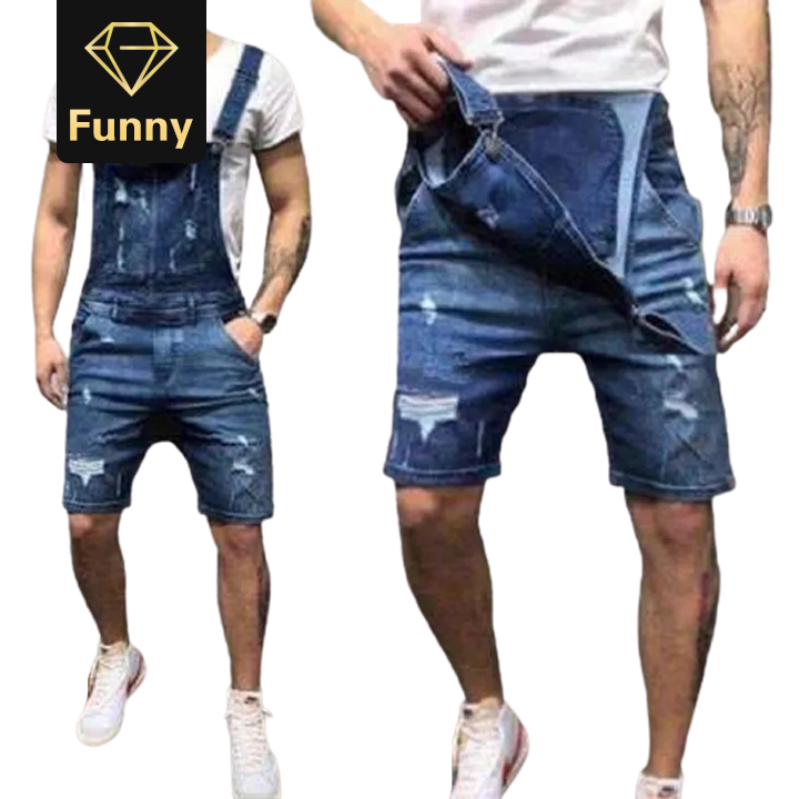 2021 High quality Summer Men Pants Overalls Dungarees Suspender Trousers Jeans Pants