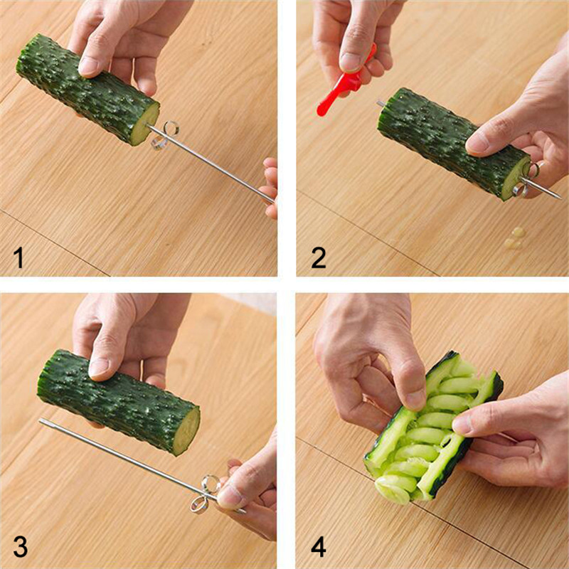 Vegetables Spiral Knife Potato Carrot Cucumber Salad Chopper Easy Screw Slicer Cutter Kitchen Tools