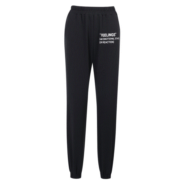 2021 High quality Casual women sweatpant cotton letter print summer elastic high waist trousers