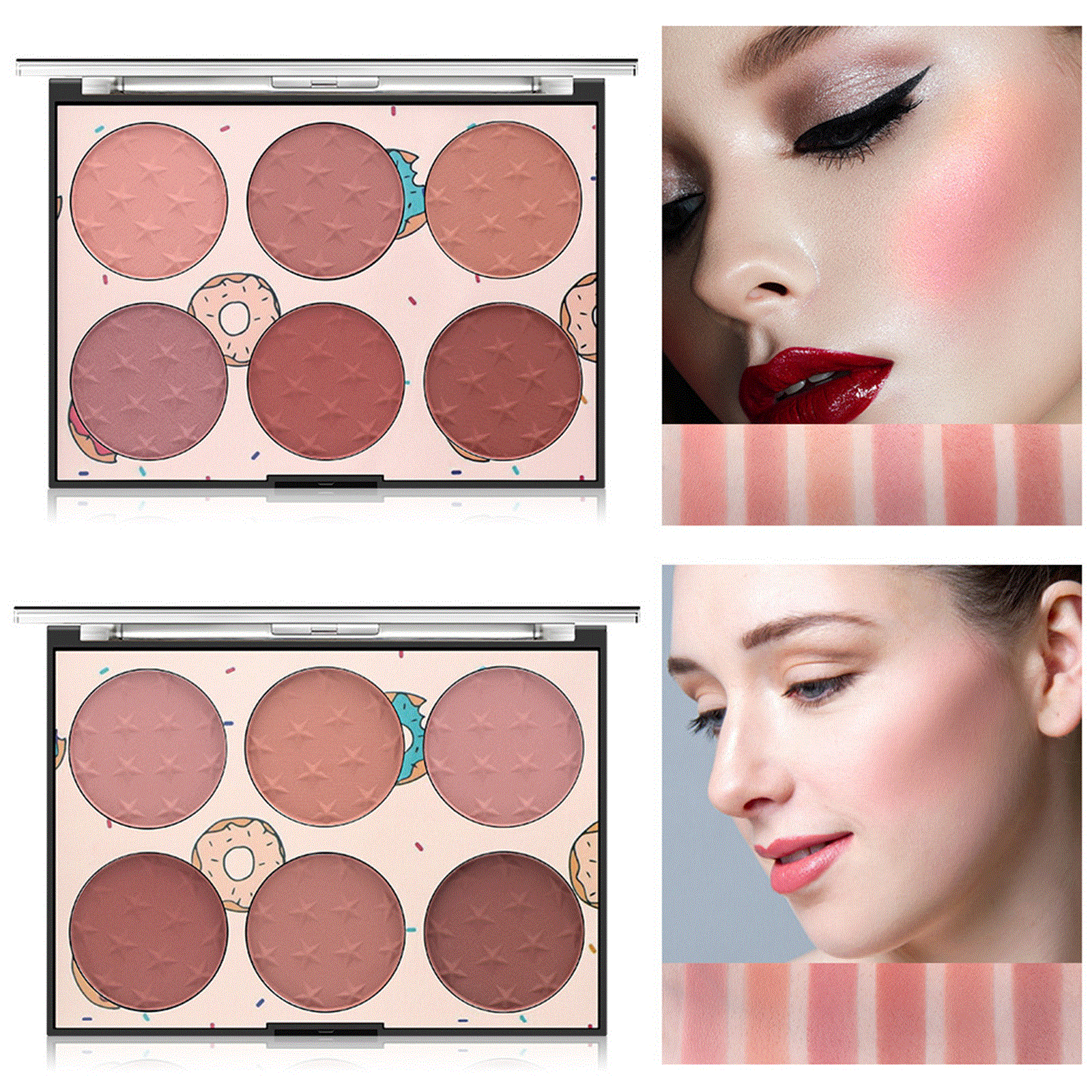 2021 High quality Blush Cheek Is Red Bead Smooth Dumb Light Nature Carries Bright Color Rouge Pink For Long-lasting