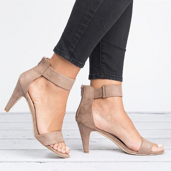 2021 High quality Women Square Heel Sandals Leopard High Heels  Strap Female Zipper Fashion Woman Sandal Sandalias