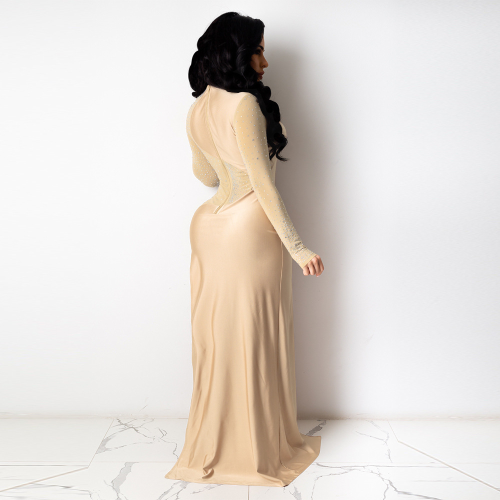 2021 High quality Women Asymmetrical Mesh Sheer Sexy Jumpsuits Long Sleeve Party Club Rompers Bodycon Jumpsuits