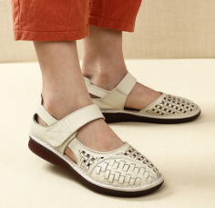 2021 High quality Women flat sandal genuine leather female Flat shoes large size casual soft bottom sandal