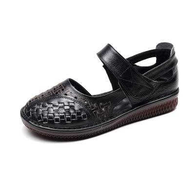 2021 High quality Women flat sandal genuine leather female Flat shoes large size casual soft bottom sandal