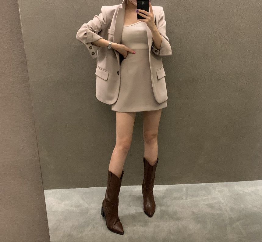 2021 High quality Women Blazer and Skirt Suits Simple Temperament Blazer Coat High Waist A Line Skirts