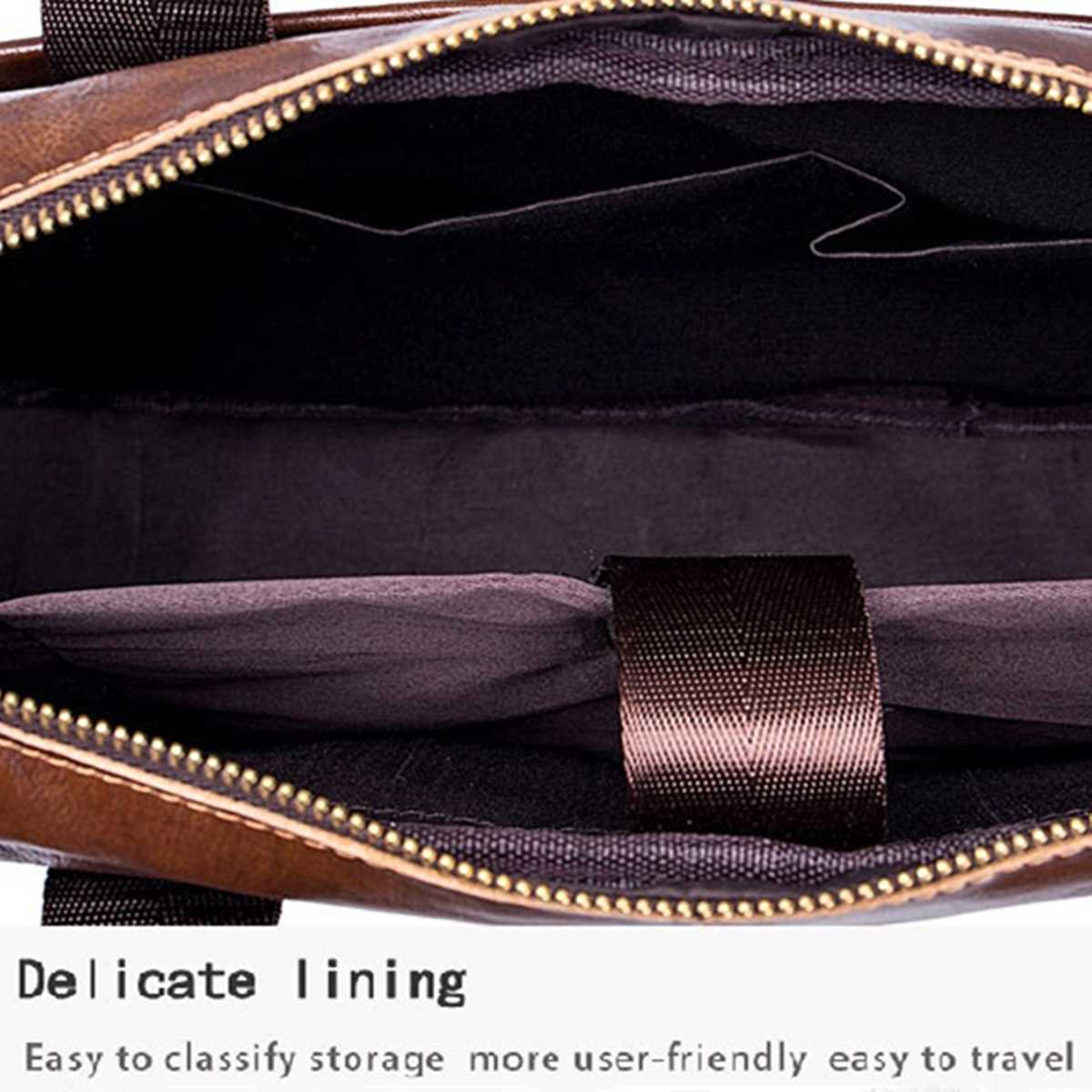 2021 High quality Men Briefcases Lawyer Genuine Leather Handbag Vintage Laptop Briefcase