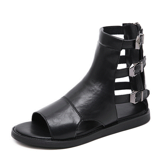 2021 High quality Buckle Flat Sandals Summer Women Roman Style Open Toe Vintage Flat Sandals