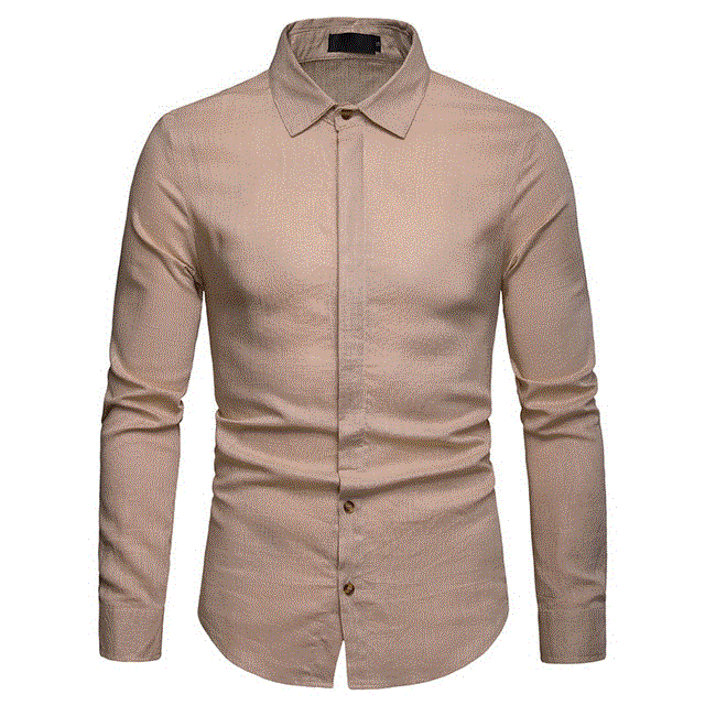 2021 High quality Mens Long Sleeve Linen Shirts Mens Slim Fit Button Down Shirts Tuxedo Shirt Men Business Shirts