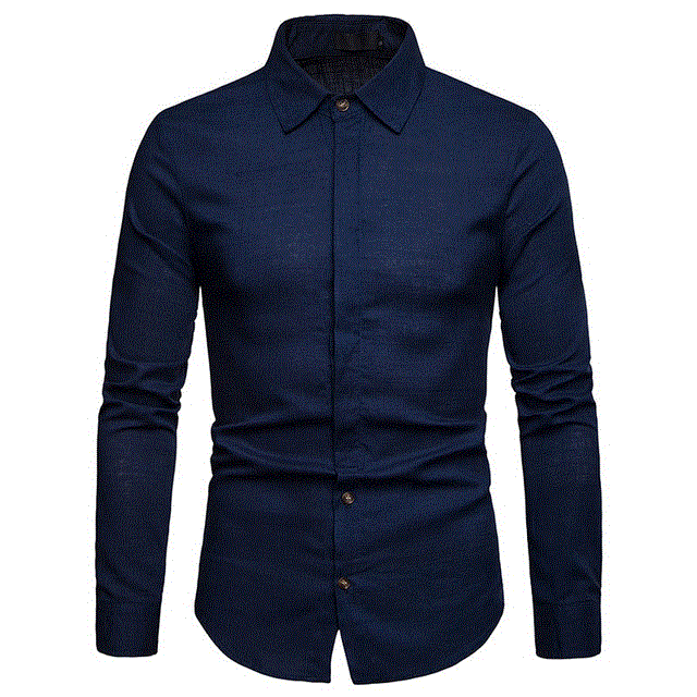 2021 High quality Mens Long Sleeve Linen Shirts Mens Slim Fit Button Down Shirts Tuxedo Shirt Men Business Shirts