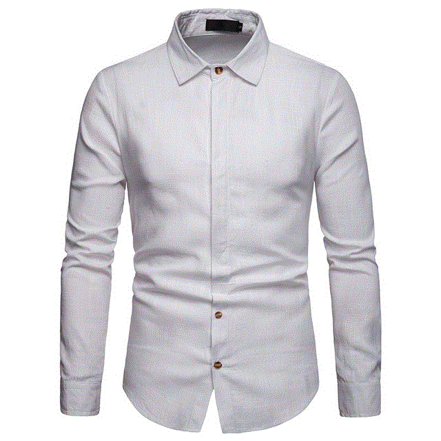 2021 High quality Mens Long Sleeve Linen Shirts Mens Slim Fit Button Down Shirts Tuxedo Shirt Men Business Shirts