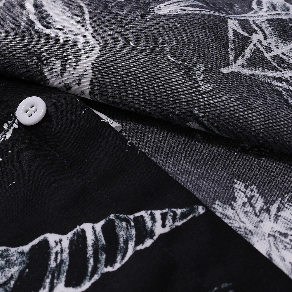 2021 High quality Mens Black Casual Dress Shirts Floral Hawaiian Shirt Men Slim Fit Long Sleeve Shirts