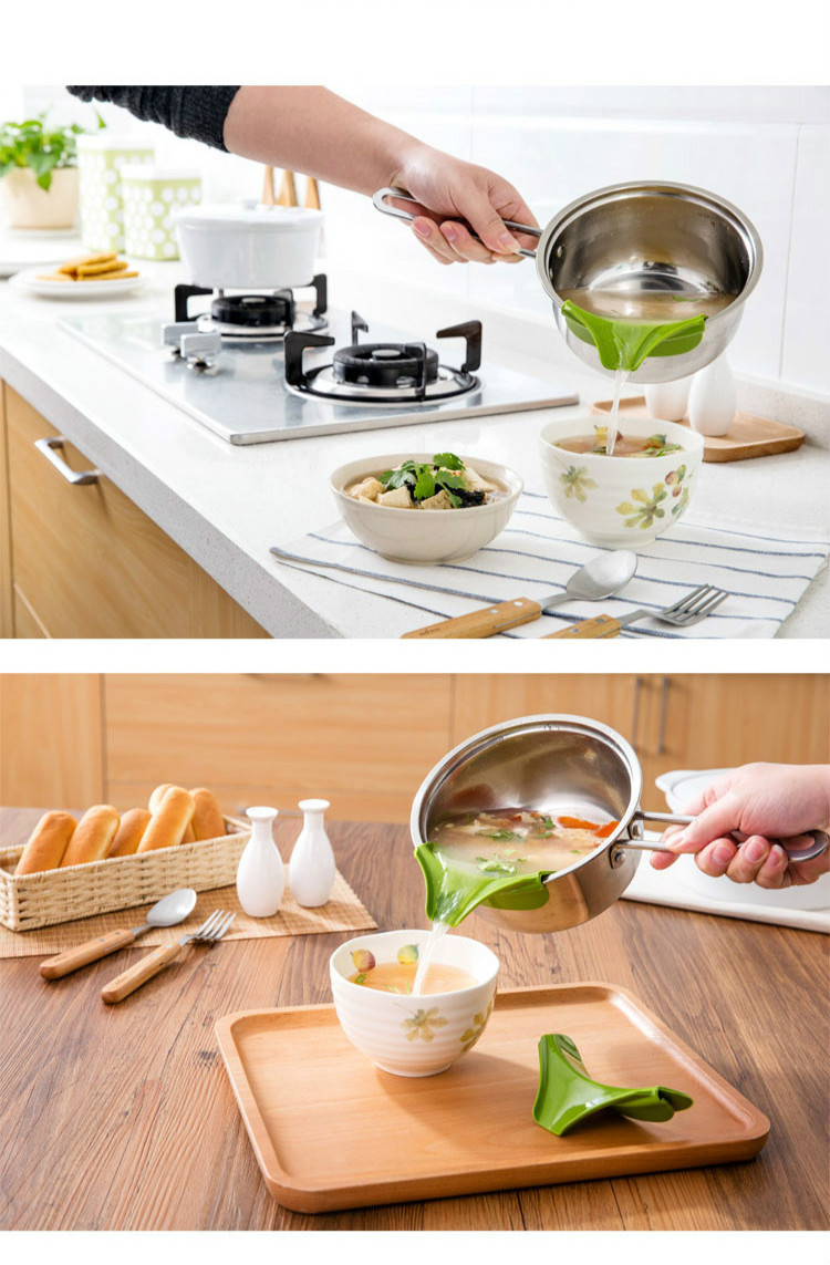2021 High quality 1PC Fluid Director Silicone Liquid Diversion Mouth Pour Soup Maker Kitchen Tools  Round Mouth Edge