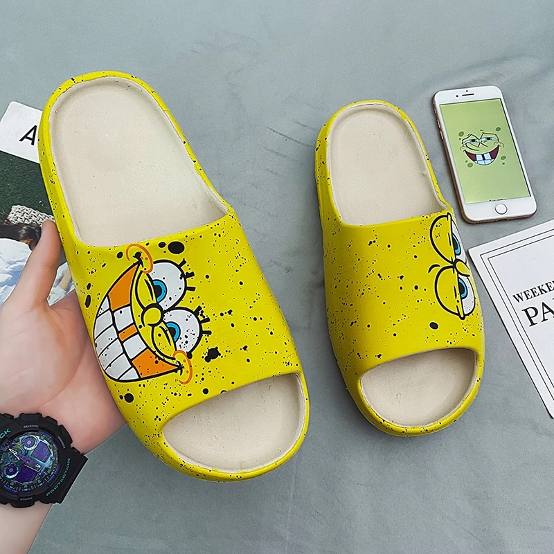 Men's Summer Slides Breathable Cool Beach Sandals Flip Flops Fish Mouth Men Slippers Big Size