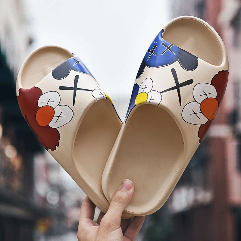 Men's Summer Slides Breathable Cool Beach Sandals Flip Flops Fish Mouth Men Slippers Big Size