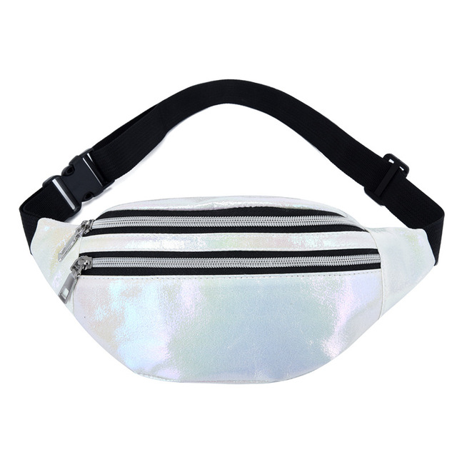2021 High quality Waist Bag Laser PU Beach Traverl Banana Hip Bum Zip Waistbags Women Belt Bag for Girls