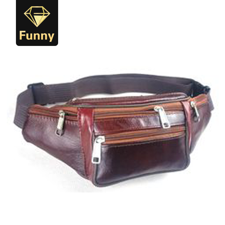2021 High quality Unisex Outdoor Sports Leather Bum Bag Running Belt Waist Pack Belt Sport Bag