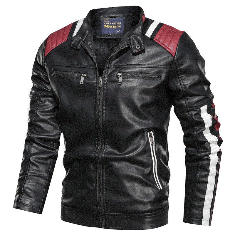 2021 High quality Men's Leather Jacket Casual Collar Motorcycle Jacket Men Slim Style Quality Leather Jacket Men