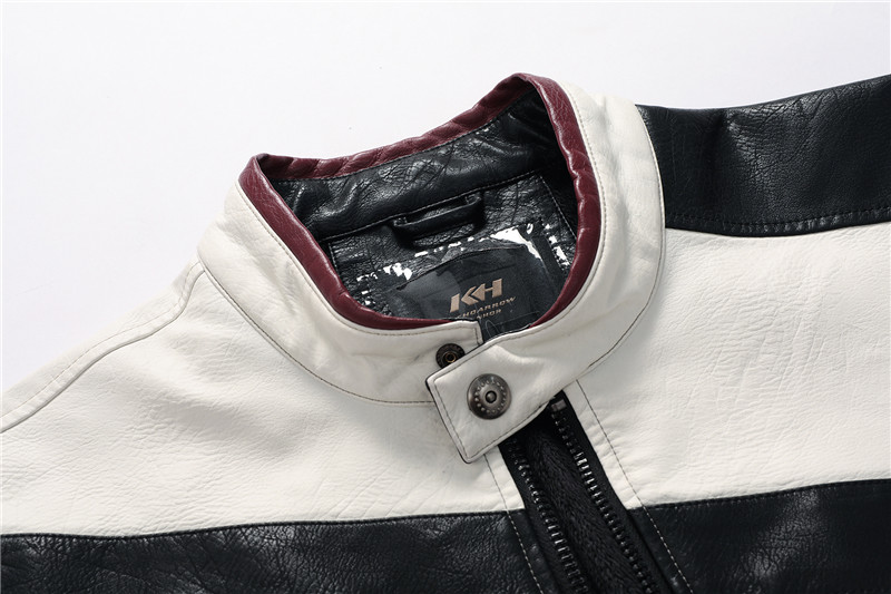 2021 High quality Motorcycle Pu Leather Jacket Men Stand Collar Mens Leather Jacket Business Casual Leather Jacket Men