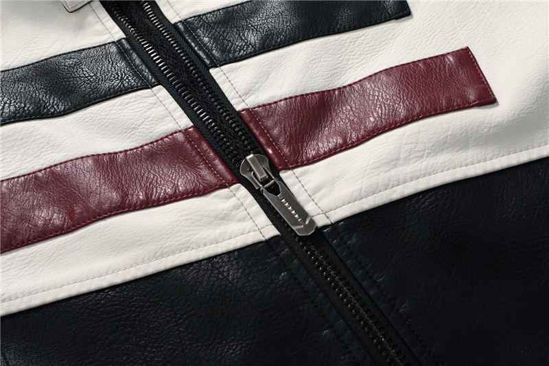 2021 High quality Motorcycle Pu Leather Jacket Men Stand Collar Mens Leather Jacket Business Casual Leather Jacket Men