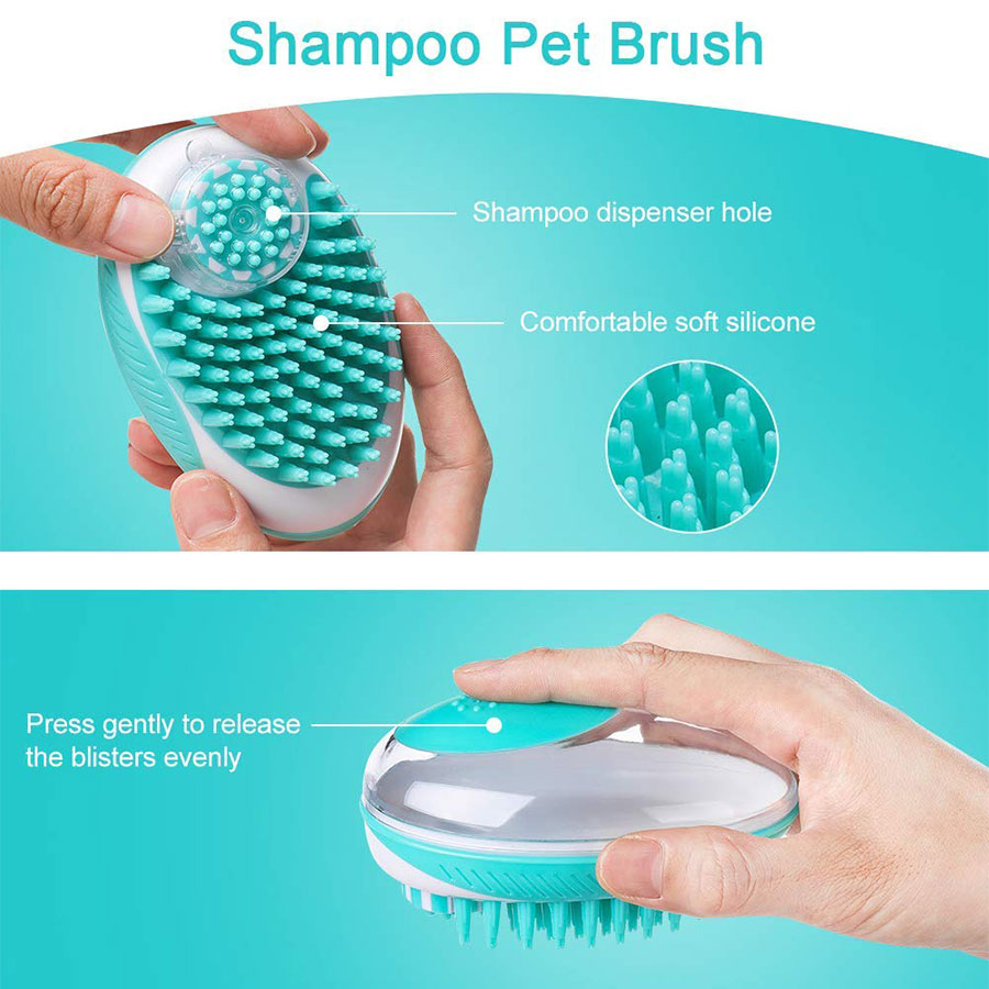 2021 High quality Pet Bath Brush Multifunction Shampoo Massage Brush Shower Hair Removal Comb For Pet Cleaning Tool