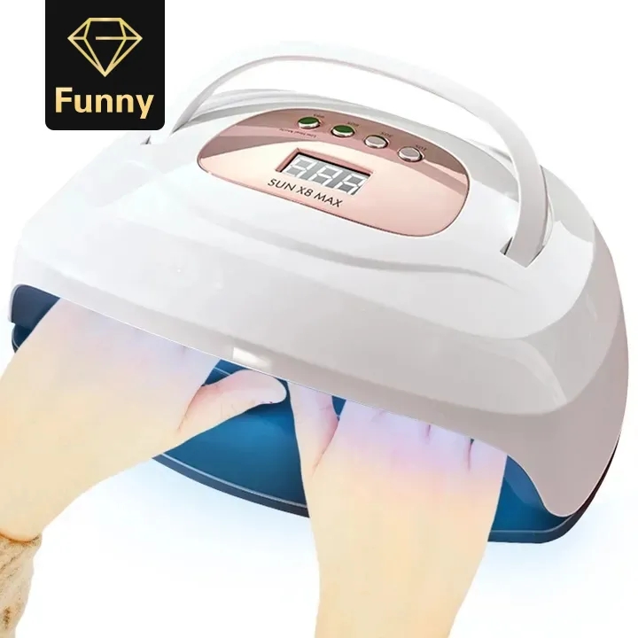 2021 High quality 220WPortable UV LED Nail Lamp Compact Gel Nail Dryer Big Room For Two Hands Curing Light Nail Tools