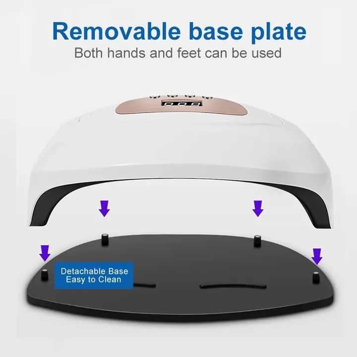 2021 High quality 220WPortable UV LED Nail Lamp Compact Gel Nail Dryer Big Room For Two Hands Curing Light Nail Tools view 2
