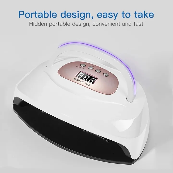 2021 High quality 220WPortable UV LED Nail Lamp Compact Gel Nail Dryer Big Room For Two Hands Curing Light Nail Tools view 4
