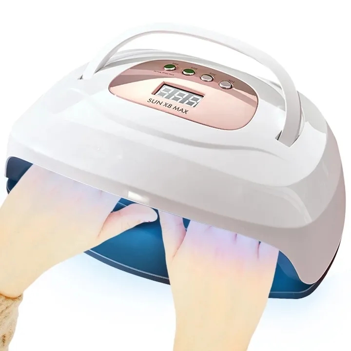 2021 High quality 220WPortable UV LED Nail Lamp Compact Gel Nail Dryer Big Room For Two Hands Curing Light Nail Tools view 5
